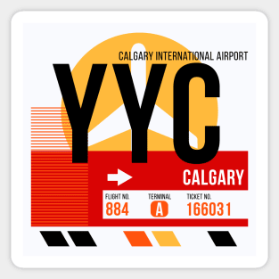 Calgary (YYC) Airport // Sunset Baggage Tag Sticker